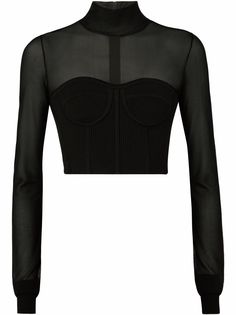 Dolce & Gabbana трикотажный топ с прозрачной вставкой