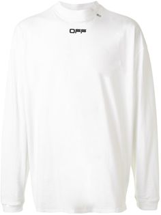 Off-White футболка с воротником-воронкой и логотипом
