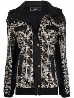 Balmain куртка с капюшоном и монограммой