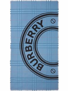 Burberry двусторонний шарф в клетку с логотипом