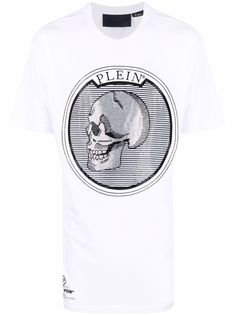 Philipp Plein футболка Outline Skull с кристаллами