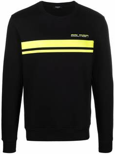 Balmain полосатая толстовка с логотипом
