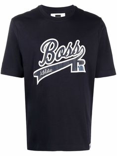 BOSS футболка с вышитым логотипом