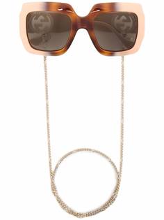 Gucci Eyewear солнцезащитные очки в массивной оправе