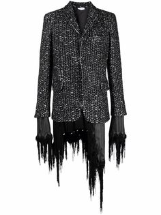 Comme Des Garçons Homme Plus однобортный пиджак с бахромой