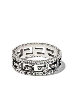 Gucci кольцо с логотипом Square G и гравировкой