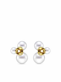 TASAKI серьги M/G Tasaki Illusion из желтого золота с жемчугом