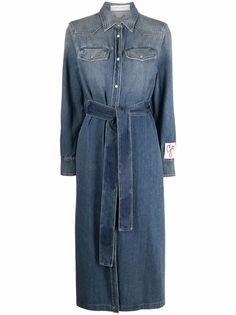 Golden Goose джинсовое платье с длинными рукавами и логотипом