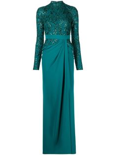 Tadashi Shoji платье с длинными рукавами и пайетками