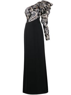 Tadashi Shoji жаккардовое платье на одно плечо