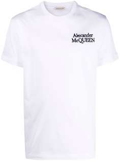 Alexander McQueen футболка с вышитым логотипом