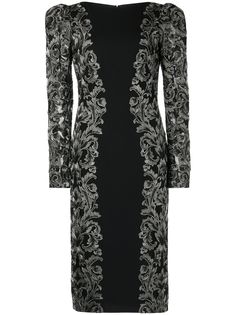 Tadashi Shoji платье с длинными рукавами и вышивкой