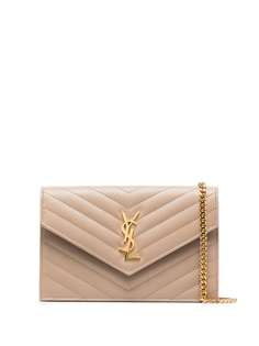 Saint Laurent сумка-конверт с монограммой