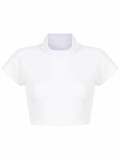 Gloria Coelho укороченная футболка с прозрачными вставками