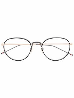Thom Browne Eyewear очки в круглой оправе с полосками RWB