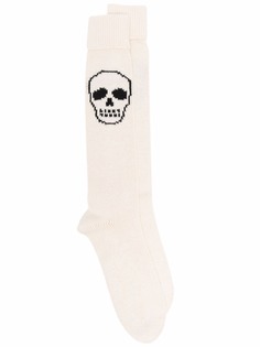 Alexander McQueen двухцветные носки с узором Skull