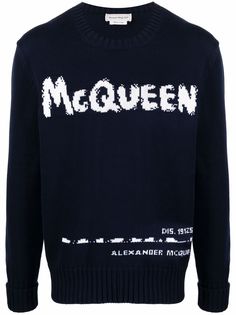 Alexander McQueen intarsia-logo knit jumper