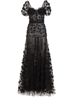 Dolce & Gabbana вечернее платье с корсетом и цветочной аппликацией