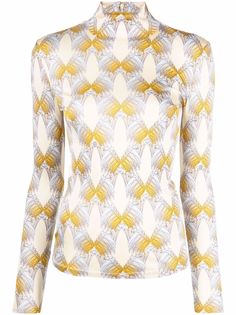 Tory Burch топ с высоким воротником и принтом