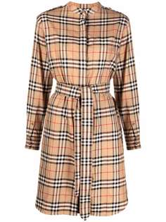 Burberry платье-рубашка в клетку Vintage Check с поясом
