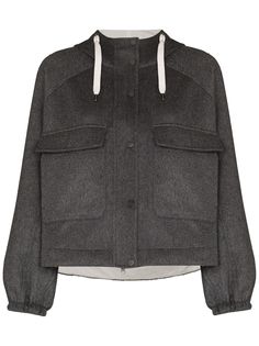 Brunello Cucinelli укороченная куртка с капюшоном на шнурке