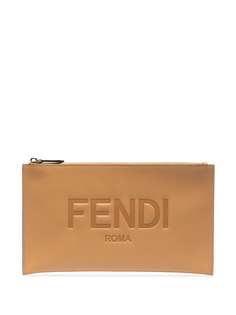 Fendi клатч с тисненым логотипом