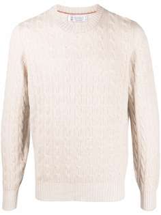 Brunello Cucinelli кашемировый джемпер фактурной вязки
