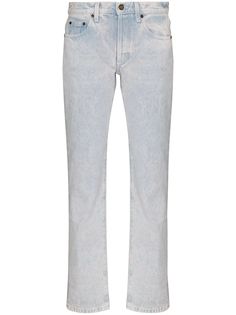 Saint Laurent укороченные джинсы с эффектом потертости