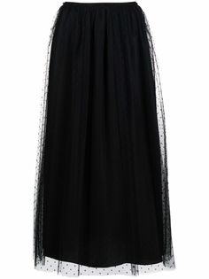 RED Valentino плиссированная юбка из тюля пуэн-деспри