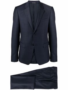 Emporio Armani клетчатый костюм с однобортным пиджаком