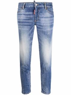 Dsquared2 укороченные джинсы с эффектом потертости