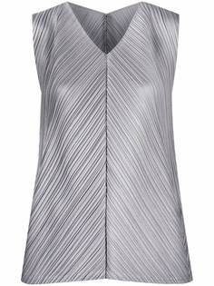 Pleats Please Issey Miyake плиссированная блузка без рукавов