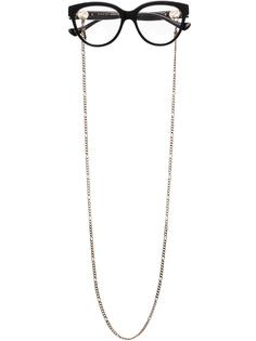 Gucci Eyewear очки в овальной оправе с цепочкой