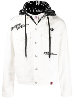 AAPE BY *A BATHING APE® джинсовая куртка с капюшоном