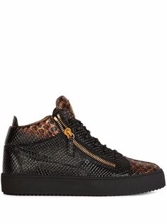 Giuseppe Zanotti высокие кеды с тиснением под кожу змеи