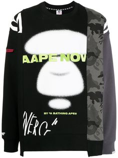 AAPE BY *A BATHING APE® толстовка с круглым вырезом и вставками