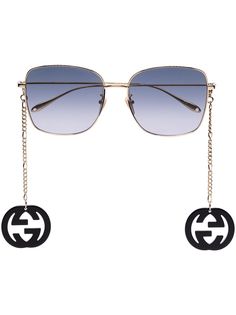 Gucci Eyewear солнцезащитные очки в квадратной оправе с логотипом