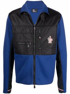 Moncler куртка на молнии с нашивкой-логотипом