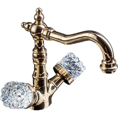 Смеситель для умывальника Boheme Crystal золотой 15,2х21х20,9 см
