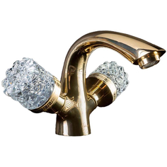 Смеситель для умывальника Boheme Crystal золотой 17,2х15,4х12,8 см