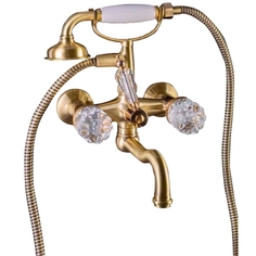 Смеситель для ванны с гарнитуром Boheme Crystal бронзовый 21,5х21,5х27,3 см