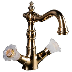 Смеситель для умывальника Boheme Camelia золотой 15,2х21х20,9 см