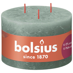 Свеча Bolsius Rustic Shine 9х14 см с 3 фитилями зеленая