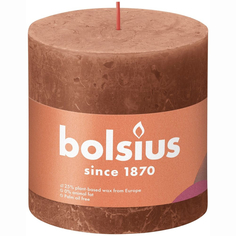 Свеча Bolsius Rustic 10х10 см Shine ржаво-розовая