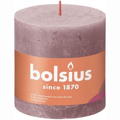 Свеча Bolsius Rustic 10х10 см Shine пепельная роза