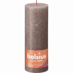Свеча Bolsius Rustic 19х6,8 см Shine серо-коричневая