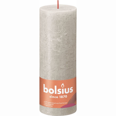Свеча Bolsius Rustic 19х6,8 см Shine песочно-серая