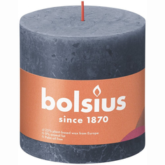 Свеча Bolsius Rustic 10х10 см Shine синяя