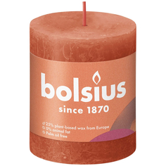 Свеча Bolsius Rustic 8х6,8 см Shine оранжевая