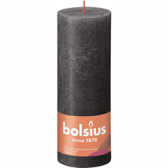 Свеча Bolsius Rustic 19х6,8 см Shine буро-серая